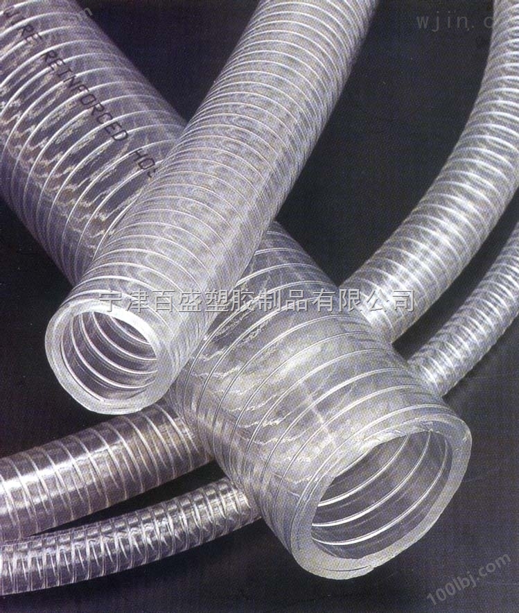 不锈钢丝耐磨耐水解软管PU透明钢丝软管